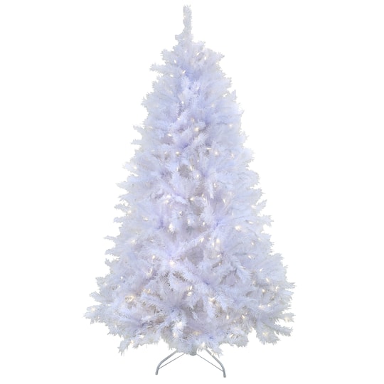 9ft. Pre-Lit White Artificial Christmas Tree, Dual Color&#xAE; LED Lights